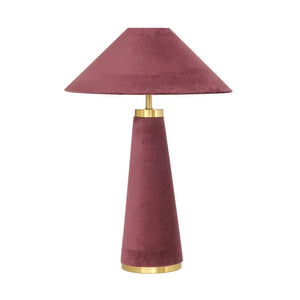 TOV Furniture Graham Velvet Table Lamp - Luxurious Design with Brass Trim for Elegant Home Décor and Cozy Lighting Burgundy TOV-G18787