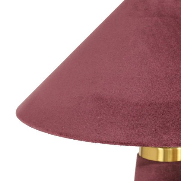 TOV Furniture Graham Velvet Table Lamp - Luxurious Design with Brass Trim for Elegant Home Décor and Cozy Lighting Burgundy TOV-G18787