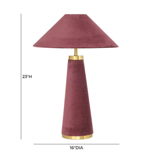 TOV Furniture Graham Velvet Table Lamp - Luxurious Design with Brass Trim for Elegant Home Décor and Cozy Lighting Burgundy TOV-G18787
