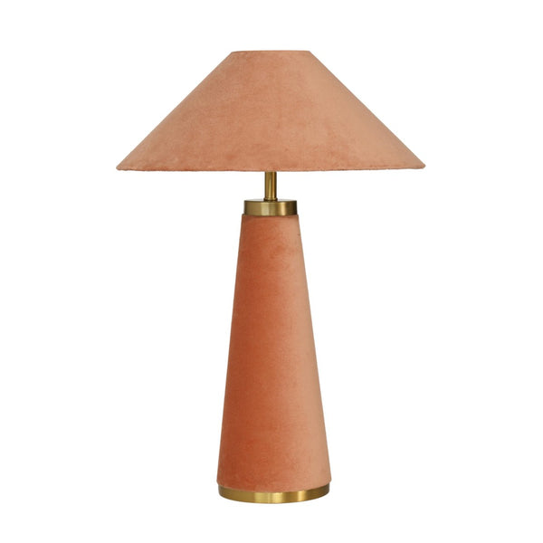 TOV Furniture Graham Velvet Table Lamp - Luxurious Design with Brass Trim for Elegant Home Décor and Cozy Lighting Terracotta TOV-G18788