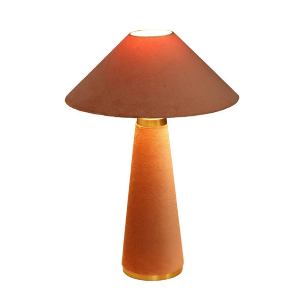 TOV Furniture Graham Velvet Table Lamp - Luxurious Design with Brass Trim for Elegant Home Décor and Cozy Lighting Terracotta TOV-G18788