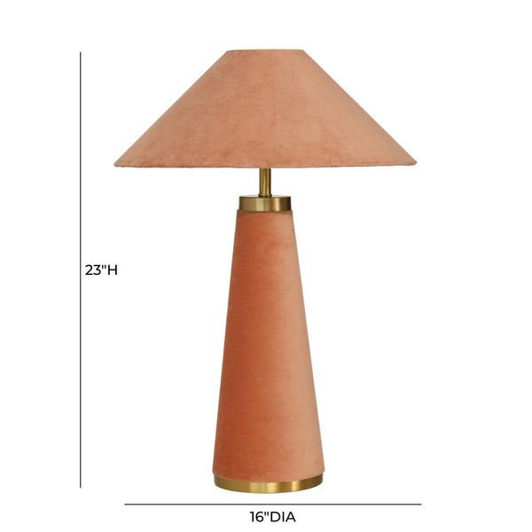 TOV Furniture Graham Velvet Table Lamp - Luxurious Design with Brass Trim for Elegant Home Décor and Cozy Lighting Terracotta TOV-G18788