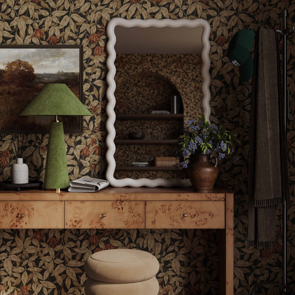 TOV Furniture Graham Velvet Table Lamp - Luxurious Design with Brass Trim for Elegant Home Décor and Cozy Lighting Moss Green TOV-G18789