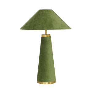 TOV Furniture Graham Velvet Table Lamp - Luxurious Design with Brass Trim for Elegant Home Décor and Cozy Lighting Moss Green TOV-G18789