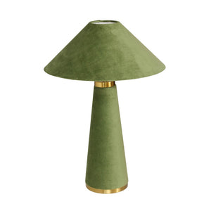 TOV Furniture Graham Velvet Table Lamp - Luxurious Design with Brass Trim for Elegant Home Décor and Cozy Lighting Moss Green TOV-G18789