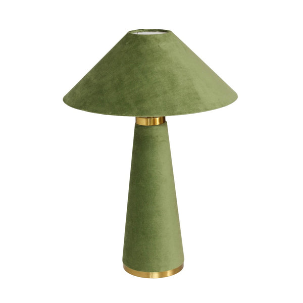TOV Furniture Graham Velvet Table Lamp - Luxurious Design with Brass Trim for Elegant Home Décor and Cozy Lighting Moss Green TOV-G18789