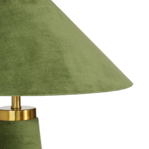 TOV Furniture Graham Velvet Table Lamp - Luxurious Design with Brass Trim for Elegant Home Décor and Cozy Lighting Moss Green TOV-G18789