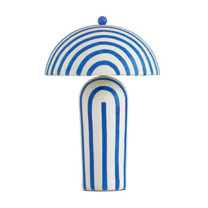 TOV Furniture Maiori Striped Papier Mache Table Lamp - Handcrafted Charm for a Playful, Sophisticated Accent Blue Stripes TOV-G18792