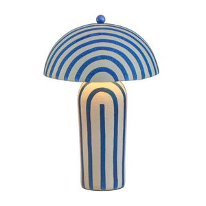 TOV Furniture Maiori Striped Papier Mache Table Lamp - Handcrafted Charm for a Playful, Sophisticated Accent Blue Stripes TOV-G18792