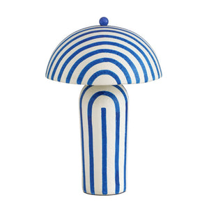 TOV Furniture Maiori Striped Papier Mache Table Lamp - Handcrafted Charm for a Playful, Sophisticated Accent Blue Stripes TOV-G18792
