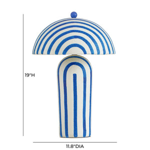 TOV Furniture Maiori Striped Papier Mache Table Lamp - Handcrafted Charm for a Playful, Sophisticated Accent Blue Stripes TOV-G18792