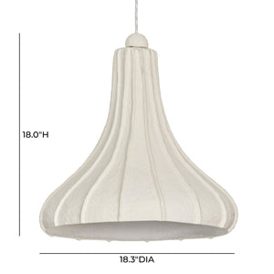 TOV Furniture Looma Handcrafted Cotton Mache Pendant Lamp – Eco-Friendly, Sculptural Design for Warm Ambiance TOV-G18803