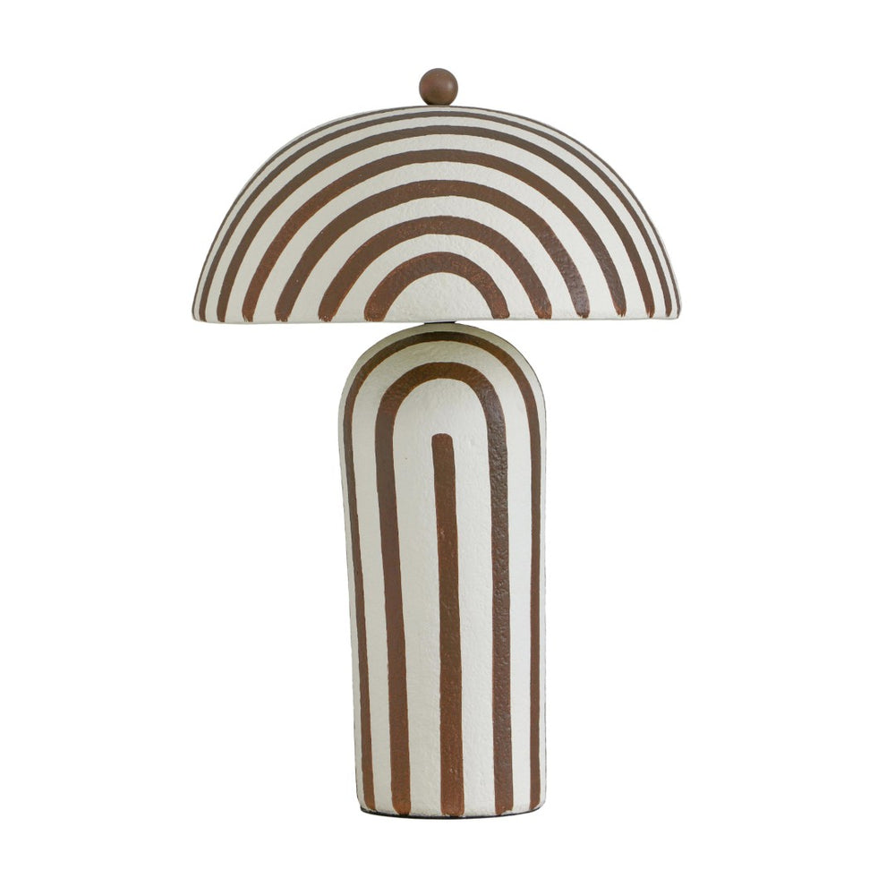 TOV Furniture Maiori Striped Papier Mache Table Lamp - Handcrafted Charm for a Playful, Sophisticated Accent Brown Stripes TOV-G18809