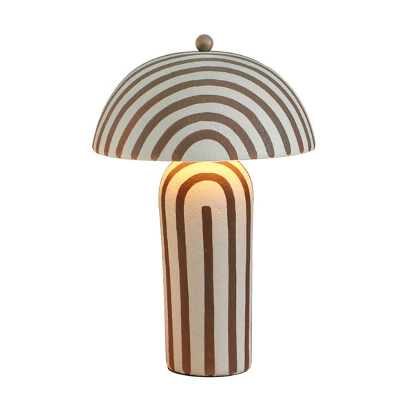 TOV Furniture Maiori Striped Papier Mache Table Lamp - Handcrafted Charm for a Playful, Sophisticated Accent Brown Stripes TOV-G18809
