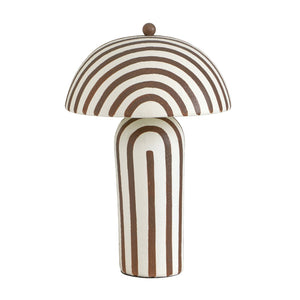 TOV Furniture Maiori Striped Papier Mache Table Lamp - Handcrafted Charm for a Playful, Sophisticated Accent Brown Stripes TOV-G18809