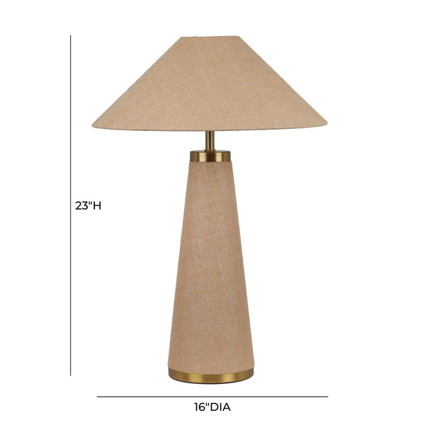 TOV Furniture Graham Natural Jute Table Lamp - Elegant Organic Lighting with Brass Accents for Modern & Rustic Decor TOV-G18810