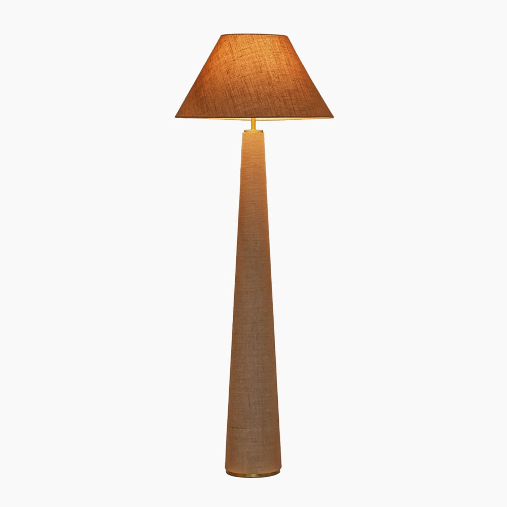 TOV Furniture Graham Natural Jute Floor Lamp - Elegant Tapered Design with Brass Accents for Any Room Style TOV-G18811