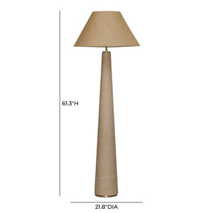 TOV Furniture Graham Natural Jute Floor Lamp - Elegant Tapered Design with Brass Accents for Any Room Style TOV-G18811