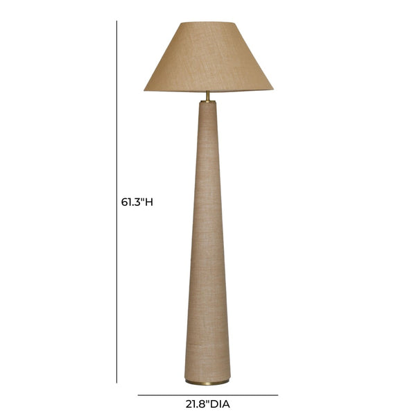 TOV Furniture Graham Natural Jute Floor Lamp - Elegant Tapered Design with Brass Accents for Any Room Style TOV-G18811