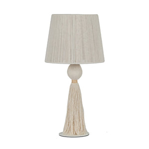 TOV Furniture Samba White Cotton Table Lamp - Boho-Inspired Design with Soft Glow for Modern & Coastal Decor TOV-G18856