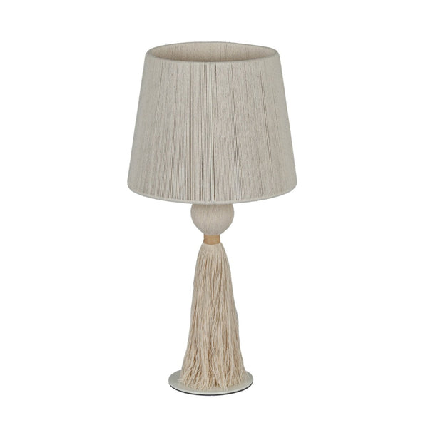 TOV Furniture Samba White Cotton Table Lamp - Boho-Inspired Design with Soft Glow for Modern & Coastal Decor TOV-G18856