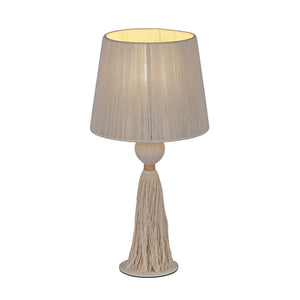 TOV Furniture Samba White Cotton Table Lamp - Boho-Inspired Design with Soft Glow for Modern & Coastal Decor TOV-G18856