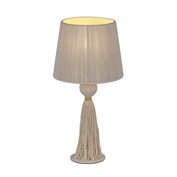TOV Furniture Samba White Cotton Table Lamp - Boho-Inspired Design with Soft Glow for Modern & Coastal Decor TOV-G18856