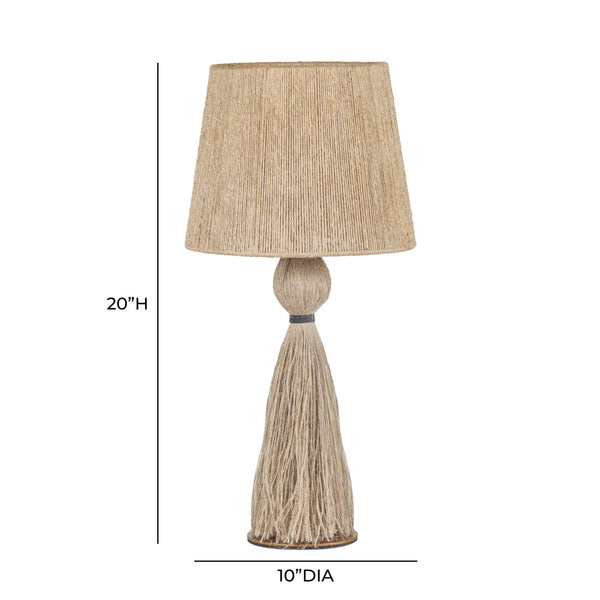 TOV Furniture Samba Natural Jute Table Lamp - Handcrafted Boho Design with Soft Glow for Bedside or Accent Decor TOV-G18857