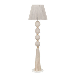 TOV Furniture Samba White Cotton Floor Lamp - Boho-Chic Design for Modern Interiors, Sculptural Light & Style TOV-G18858