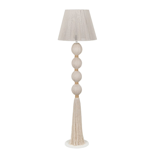 TOV Furniture Samba White Cotton Floor Lamp - Boho-Chic Design for Modern Interiors, Sculptural Light & Style TOV-G18858