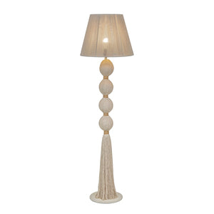 TOV Furniture Samba White Cotton Floor Lamp - Boho-Chic Design for Modern Interiors, Sculptural Light & Style TOV-G18858