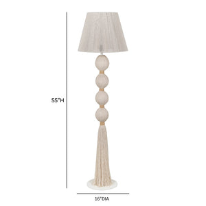 TOV Furniture Samba White Cotton Floor Lamp - Boho-Chic Design for Modern Interiors, Sculptural Light & Style TOV-G18858