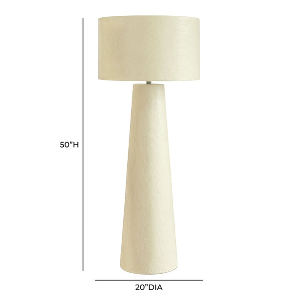 TOV Furniture Yala Cream Papier Mache Floor Lamp – Artisanal Light Fixture for Cozy Ambiance & Stylish Decor TOV-G18943