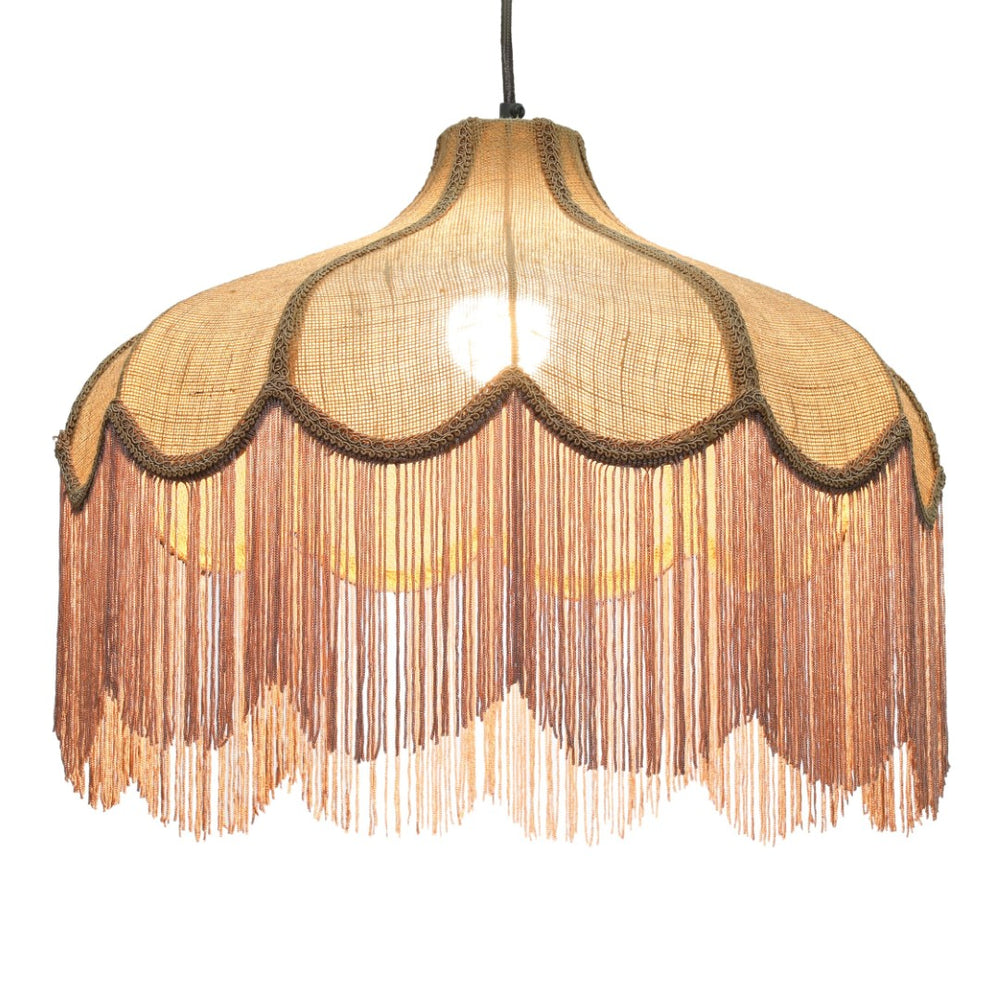 TOV Furniture Buchanan Jute Pendant Light - Vintage-Inspired Fringed Scalloped Design for Cozy Home Spaces TOV-G19001