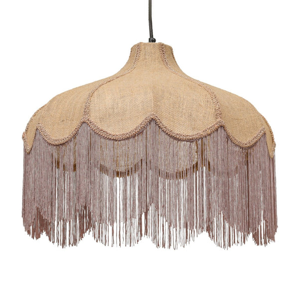 TOV Furniture Buchanan Jute Pendant Light - Vintage-Inspired Fringed Scalloped Design for Cozy Home Spaces TOV-G19001