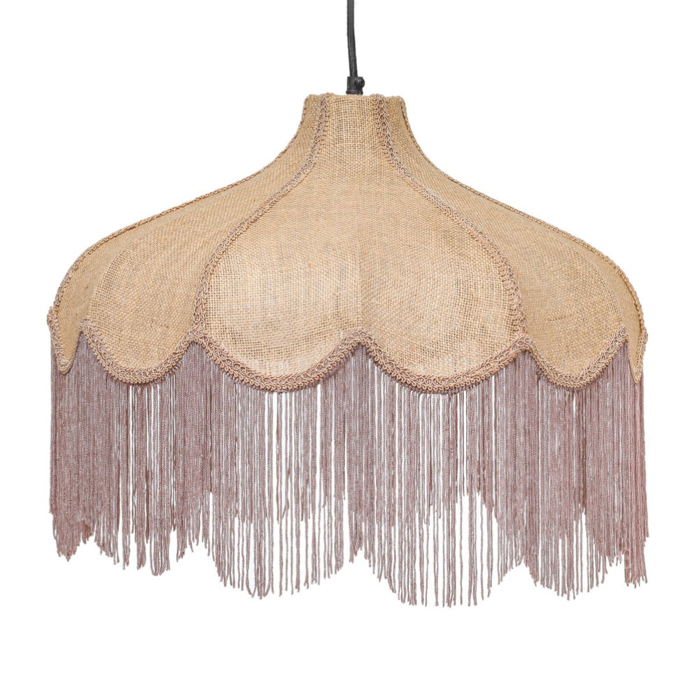 TOV Furniture Buchanan Jute Pendant Light - Vintage-Inspired Fringed Scalloped Design for Cozy Home Spaces TOV-G19001