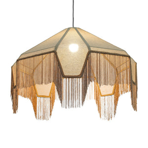 TOV Furniture Buchanan Fabric Fringed Pendant Light – Retro-Inspired Charm with Adjustable Height for Cozy Spaces TOV-G19002