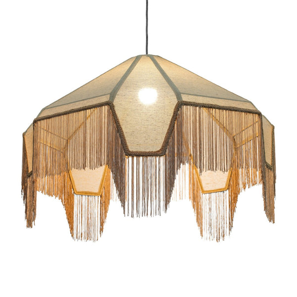 TOV Furniture Buchanan Fabric Fringed Pendant Light – Retro-Inspired Charm with Adjustable Height for Cozy Spaces TOV-G19002