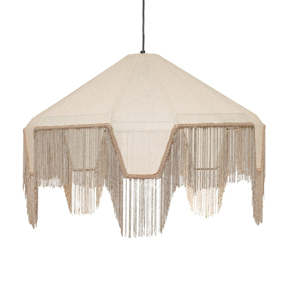 TOV Furniture Buchanan Fabric Fringed Pendant Light – Retro-Inspired Charm with Adjustable Height for Cozy Spaces TOV-G19002