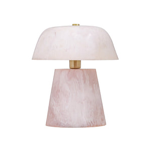 TOV Furniture Pouty Pink Resin Table Lamp - Hand-Poured, Unique Swirls, Modern Accent for Home or Office Decor TOV-G19005