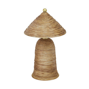 TOV Furniture Coco Handcrafted Coconut Fiber Table Lamp - Unique Pointed Design for Warm, Natural Ambiance TOV-G19006