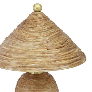 TOV Furniture Coco Handcrafted Coconut Fiber Table Lamp - Unique Pointed Design for Warm, Natural Ambiance TOV-G19006