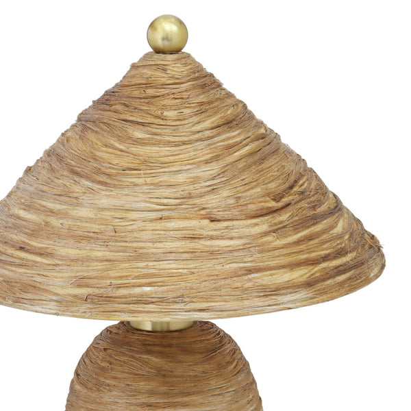 TOV Furniture Coco Handcrafted Coconut Fiber Table Lamp - Unique Pointed Design for Warm, Natural Ambiance TOV-G19006