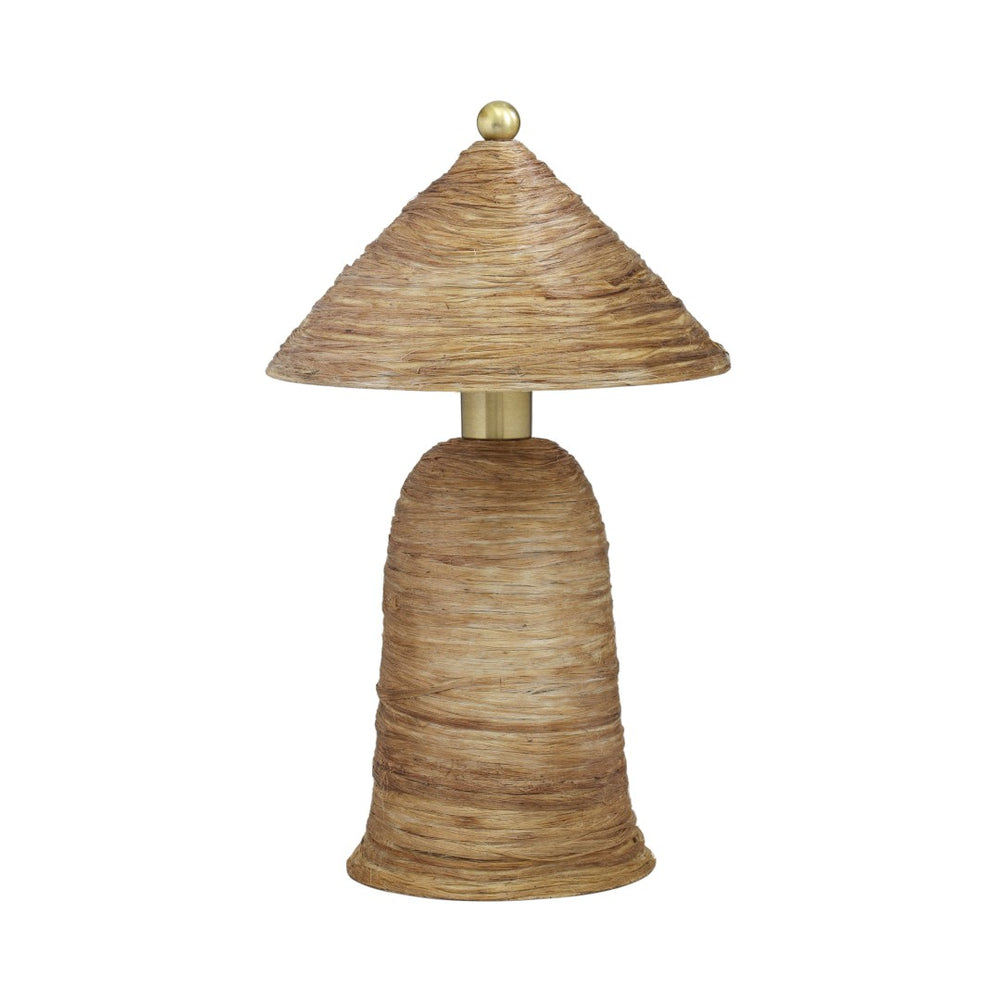 TOV Furniture Coco Handcrafted Coconut Fiber Table Lamp - Unique Pointed Design for Warm, Natural Ambiance TOV-G19006