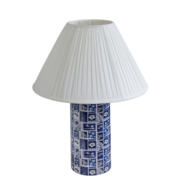 TOV Furniture Stamp Blue Pleated Table Lamp - Retro Artful Design with Soft Glow for Nightstands & Side Tables TOV-G19008