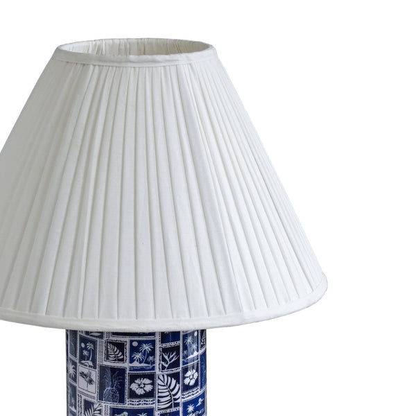TOV Furniture Stamp Blue Pleated Table Lamp - Retro Artful Design with Soft Glow for Nightstands & Side Tables TOV-G19008