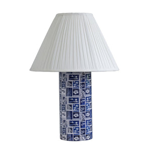 TOV Furniture Stamp Blue Pleated Table Lamp - Retro Artful Design with Soft Glow for Nightstands & Side Tables TOV-G19008