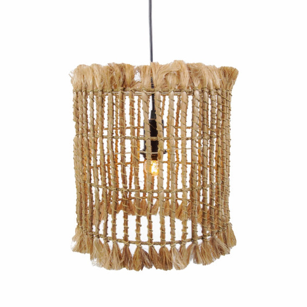 TOV Furniture Kahuzi Pendant Lamp - Handmade Abaca Light Fixture with Safari-Chic Style for Warm, Unique Spaces TOV-G21000
