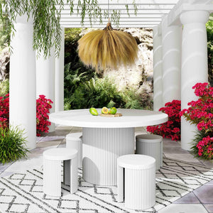 TOV Furniture Serengeti Outdoor Pendant Lamp - Handcrafted Natural Rayung Grass Light Fixture for Rustic Elegance TOV-G21001