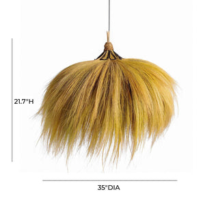 TOV Furniture Serengeti Outdoor Pendant Lamp - Handcrafted Natural Rayung Grass Light Fixture for Rustic Elegance TOV-G21001